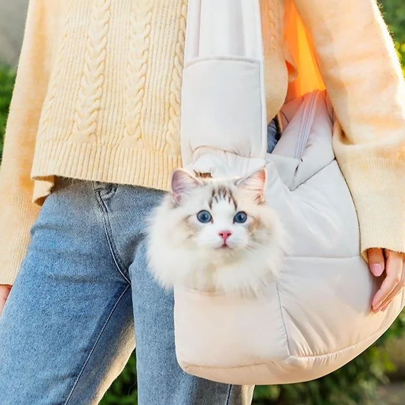 Mini Dog Purse Carrier with Pockets, Warm Cute Pets Bags with Secure Harness Clip, Cat Shoulder Bag for Outings, Lightweight Puppies Bags Kennel, Trained Pets Handbag Outdoor(Purple,One Size) One Size Purple - PawsPlanet Australia