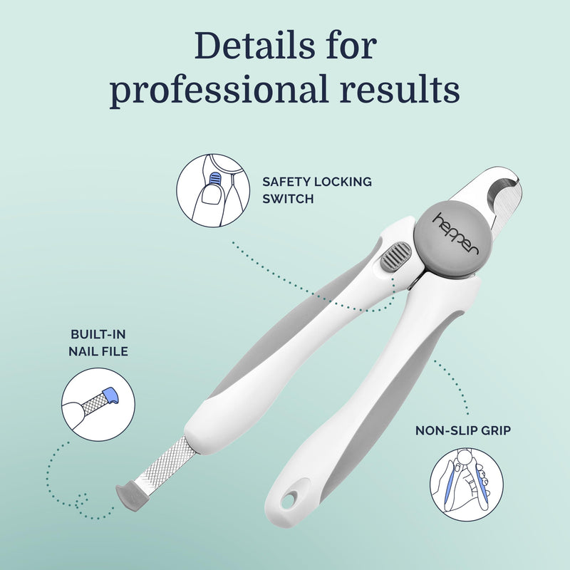 Hepper Cat Nail Clipper Kit - Small and Large Sharp Cat Claw Clippers with Added Nail File and Storage Pouch - Cat Nail Clippers with Safety Guard and Lock - Professional Cat Manicure … Grey - PawsPlanet Australia