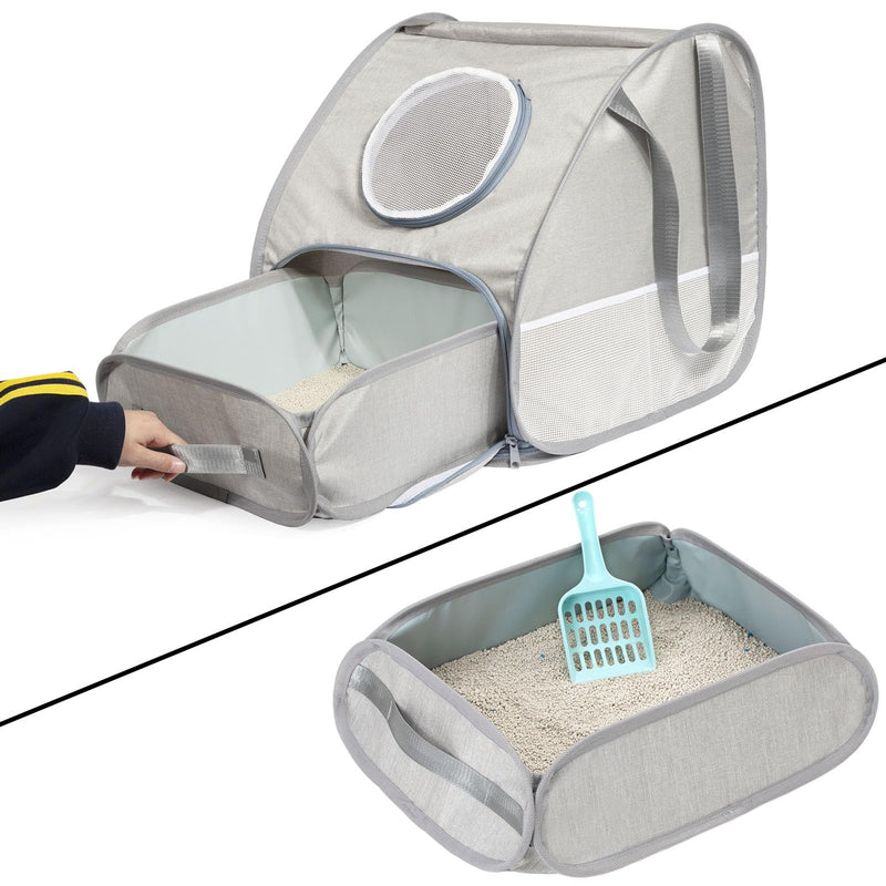Collapsible Portable Cat Litter Box Standard for Travel Light Weight Leak-Proof?Sturdy?Prevent Litter Scatter Design Easy to Clean?Portable Cat Playpen?Collapsible Travel Puppy Carrier - PawsPlanet Australia