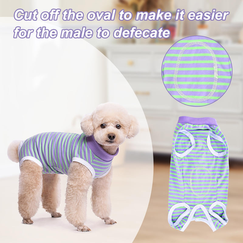 Dog Recovery Suit, Anti-licking Dog Post Surgery Bodysuit, Striped Surgical Recovery Suit E-Collar Alternative for Dogs and Cats (XS) XS