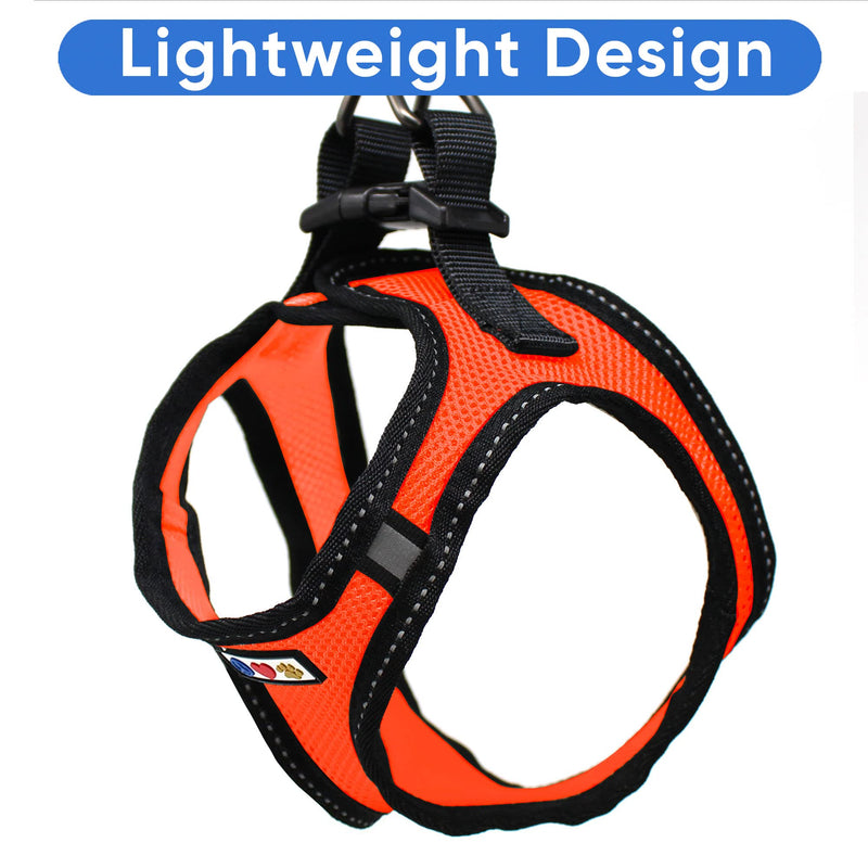 Pawtitas Orange Reflective Dog Harness, XX-Small 2X-Small (Pack of 1) - PawsPlanet Australia