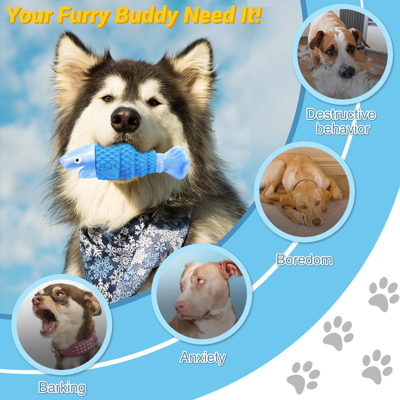 WinTour Tough Dog Toys for Aggressive Chewers Large Breed, Indestructible Dog Toys for Large Dogs, Dog Chew Toys for Aggressive Chewers, Durable Dog Toys, Squeaky Dog Toys, Large Dog Toys for Big Dogs Blue Shark - PawsPlanet Australia