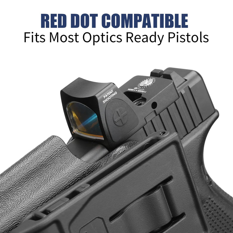 OWB Kydex Holster for Glock 19/19X/26/44/45 & Compatible G23/G32 Gen3-4, Fits MOS Models, Optic-Ready Open-Muzzle Design, Right Hand Outside Waistband Carry, Adjustable Retention & 1.5–2.25'' Belt Fit