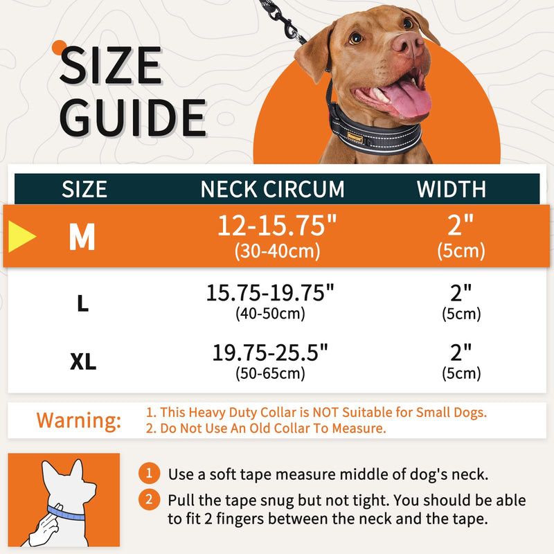 Mayerzon Martingale Dog Collar, 2 inch Wide Reflective Walking Collar for Large Medium Dogs, Adjustable Nylon No Pull Dog Collar with Buckle for Training Pitbull German Shepherd Rottweiler Dobermann - PawsPlanet Australia