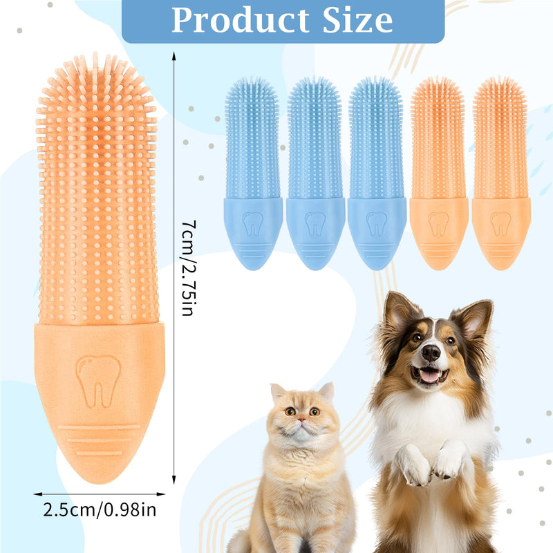 6 Pack Dog Toothbrush Cat Dogs Cleaning Finger Toothbrush Silicone Pet Teeth Brush Soft Dog Tooth Brush Kit for Large Medium Dogs Dental Care Clean Accessories - PawsPlanet Australia