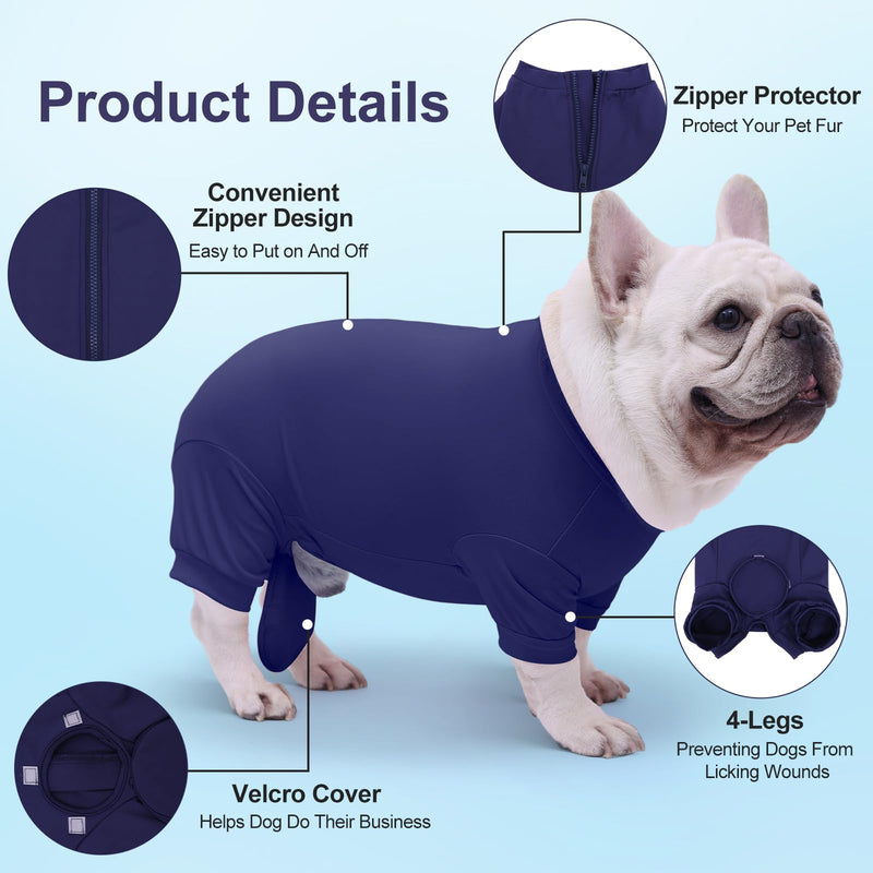 Dog Surgery Recovery Suit After Spay, Blue Dogs Surgical Recovery Suit, Highly-Stretchy Dog Onesie, Pet After Surgery Wear Substitute E-Collar & Cone Medium - PawsPlanet Australia