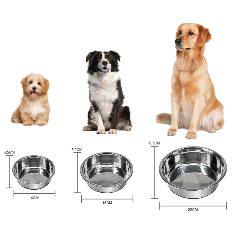 Grehge Steel Anti-Slip Dog Bowls,Non-Slip Stainless Steel Pet Bowl with Foot Mat - Perfect for Mess-Free Mealtime,Quiet Pet Bowls for Cats and Dogs, Dry and Wet Foods,5.5in Single Pack 5.5inch black - PawsPlanet Australia