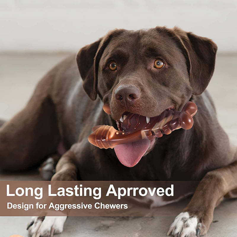 Indestructible Dog Toys for Aggressive Chewers, Extreme Tough Dog Toys for Large Dogs, Real Beef Flavored, Dog Bone for Medium/Large Dogs Breed, Gifts for Dogs - PawsPlanet Australia