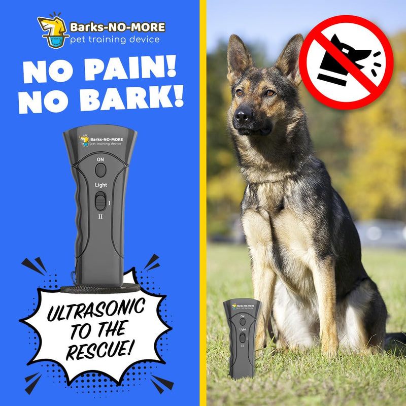 Barks No More Dog Training Device & Bark Deterrent - Stop Barking Without Hurting Your Pet - Just Point & Press!, Black - PawsPlanet Australia