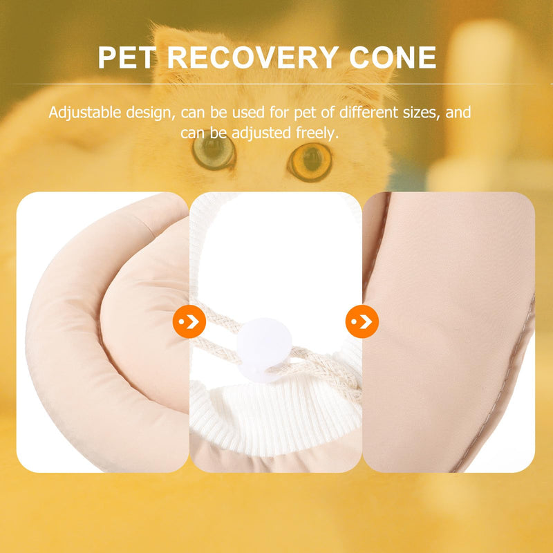 Didiseaon Cat Recovery and Wound Protection Collar, Adjustable for Kittens and Adult Cats, Soft Fabric Neck Brace with Elasticity