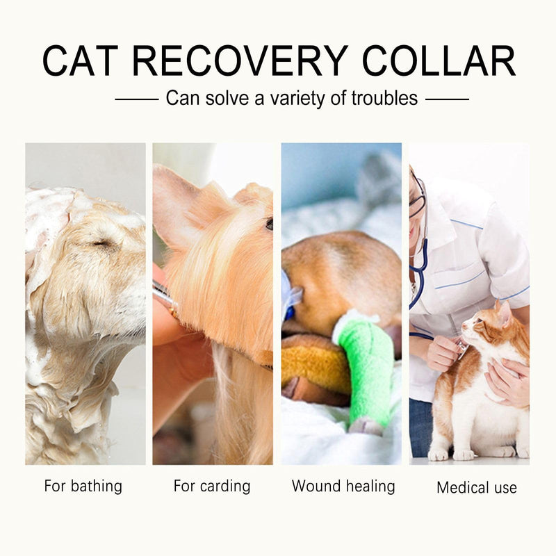 ULTECHNOVO Cat Recovery Collar for Wound Healing, Adjustable Plastic, Lightweight and Anti-Scratch for Pets, for Post-Surgery Recovery