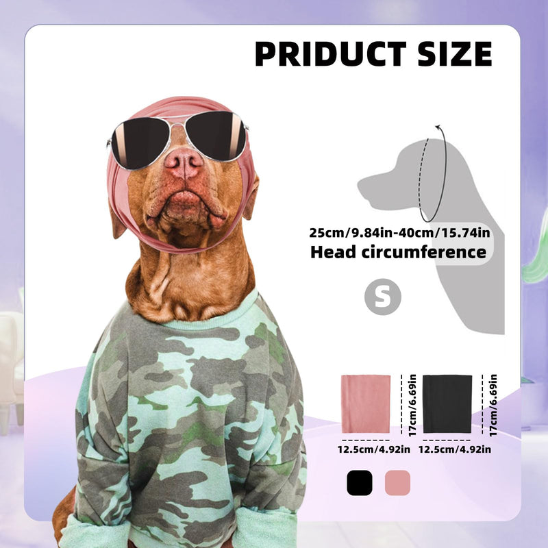 Dog Ear Muffs, Soft Warm Dog Ear Defenders, Elastic Dog Snood Ear Protector for Anxiety Relief, Noise Protection, Grooming, Shower, Puppy and Cats Dog Ear Protector (Pink, S) Pink