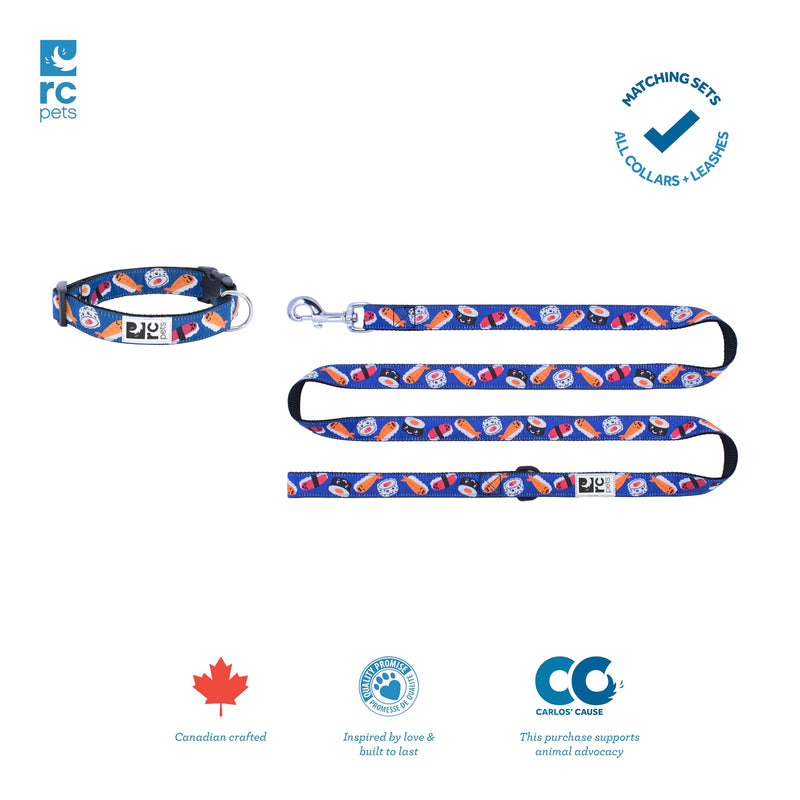 RC Pets Dog Leash | 6ft Leash with Durable Grip, Reflective Label & Accessory Ring | 3/4-Inch Wide, Soft Webbing | Sushi 6 Feet x 3/4 Inch - PawsPlanet Australia