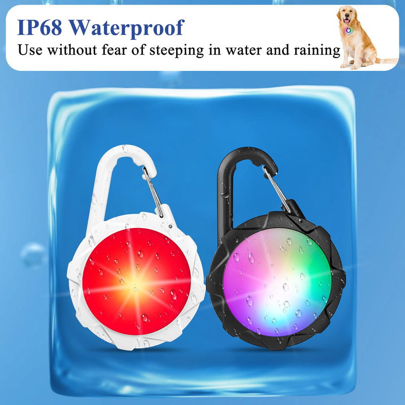Dog Lights for Night Walking, 2 Pack 4 Modes Dog Collar Light, IP68 Waterproof Dog Light, 700 mAh High Capacity USB Rechargeable Dog Safety Light for Night Cycling, Climbing, Camping Black and White - PawsPlanet Australia