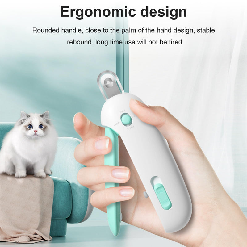 Pett Nail Clipper for Cats - Gentle Round-Hole Trimmer with Dust Storage | Adjustable Size & Hidden Nail File | Pet Grooming Tool for Safe & Loving Care (Blue) Blue - PawsPlanet Australia