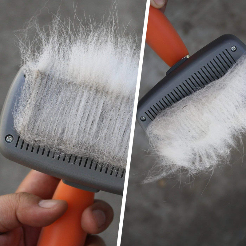 GoPets Pet Grooming Kit Bundle With 2 Sided Dematting Comb and Deshedding Rake + Professional Self-Cleaning Slicker Brush for Dogs and Cats - PawsPlanet Australia
