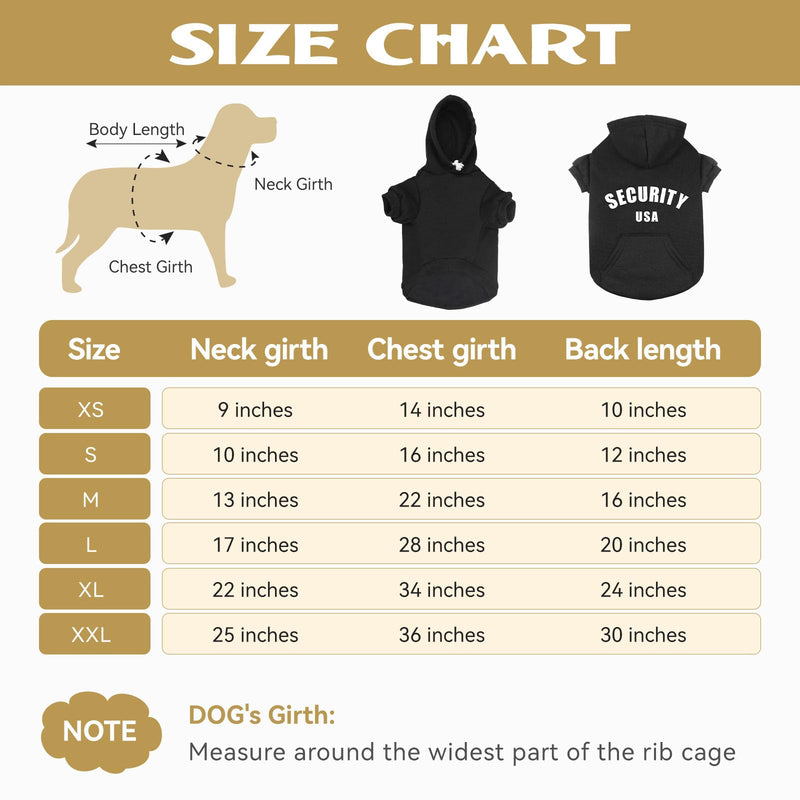 Dog Hoodie for Large Dogs Security Dog Hoodie Warm Cozy Brushed Fleece Interior Dog Clothes Dog Hoodie with Pocket Dog Sweatshirt Dog Sweaters for Large Dogs(L) - PawsPlanet Australia