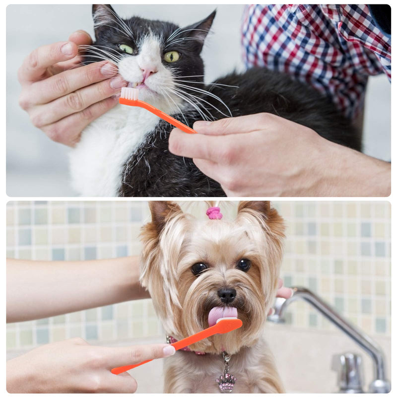 Double Headed Pet Dog Toothbrush for Small Dogs/Soft Bristles Puppy Long Handle Tooth Brush Dogs Teeth Cleaning/Bulk Toothbrushes Dental & Oral Care… (MIXED10) Mixed10