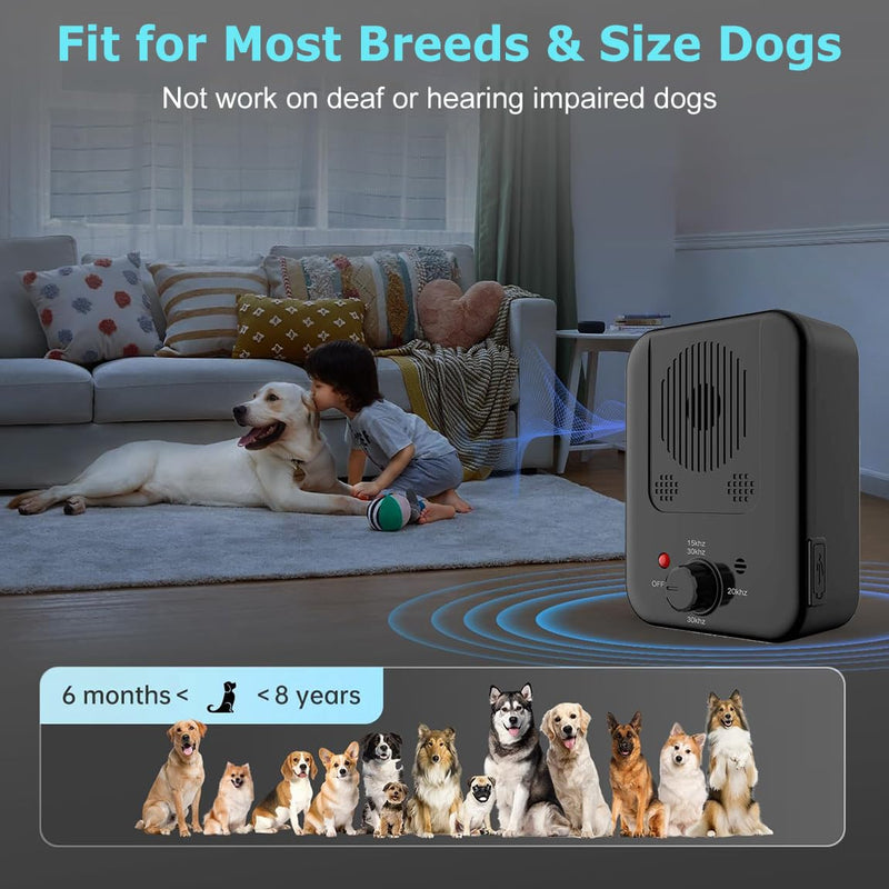 Zigzagmars Ultrasonic Dog Barking Deterrent Devices, Anti Barking Device Stop Neighbor Dogs from Barking, 3 Modes Bark Control Device Dog Silencer Indoor/Outdoor for Small Medium Large Dogs