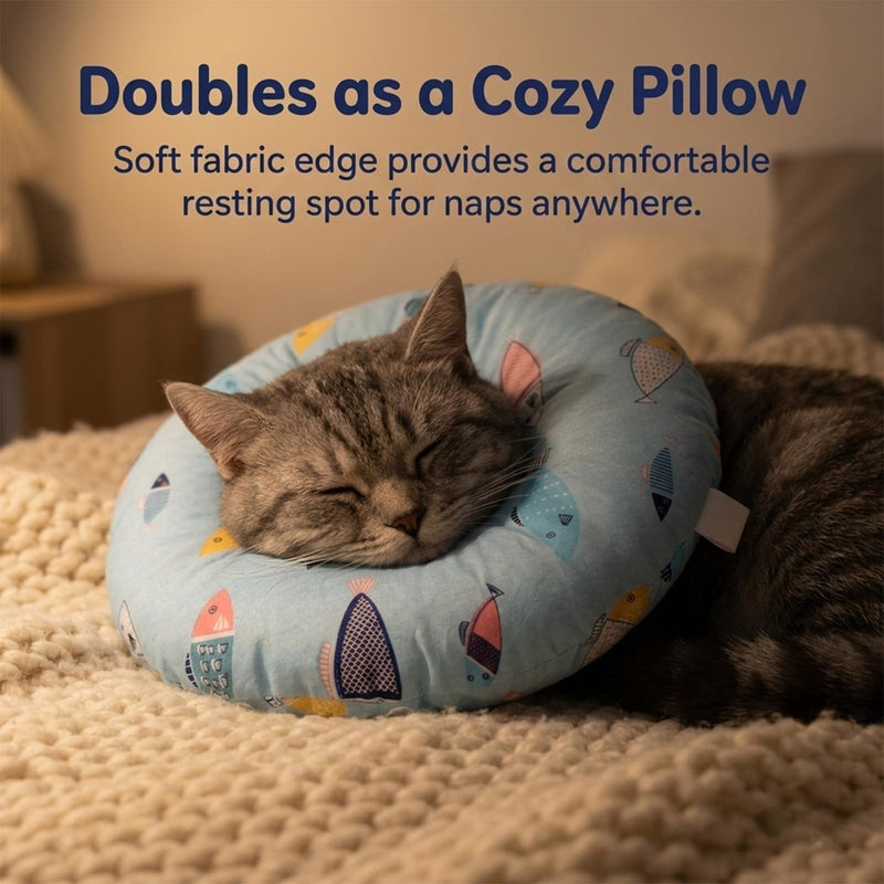 Cat Cone Collar Cute Cat Recovery Cone to Stop Licking Scratching Comfortable Neck Donu Collar Adjustable Soft Lightweight Kitten E-Collar for Small Cats Pet Kittens After Surgery