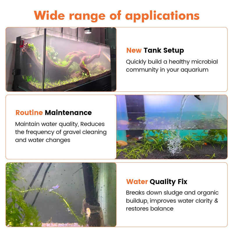 hygger Aquarium Water Bio-Clarifier, Reducing Fish Waste and Cleaning Organic Sludge, Natural Fish Tank Aquarium Leave-in Waste Management Solution for Freshwater and Saltwater Tanks, 500 ML