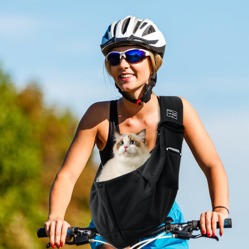 Dog and Cat Sling Carrier, Reversible Pet Papoose Bag, Adjustable Length Cat Sling Strap, Front Facing Dog Carrier Sling, Travel Safety Harness for Outdoor Travel Use - PawsPlanet Australia