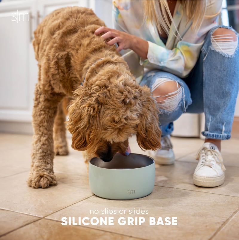Simple Modern Stainless Steel Pet Water Bowl for Dogs & Cats | Insulated Stainless Steel Food Bowls for Dog Cat | No Tip No Slip BPA Free | Bentley Collection | Medium (4 Cups) | Sea Glass Sage -Sea Glass Sage 4 Cups - PawsPlanet Australia