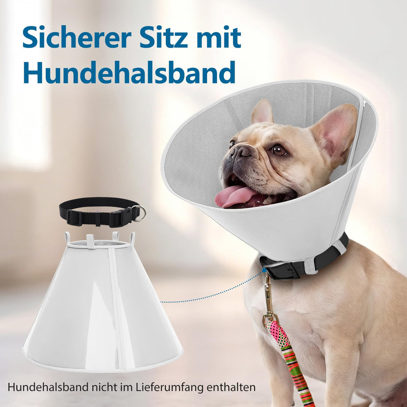 Supet Neck Brace for Dogs, Padded Soft Recovery Neck Brace, Adjustable Protective Neck Brace Prevents Licking After Surgery for Small, Medium and Large Dogs, Size L, Grey