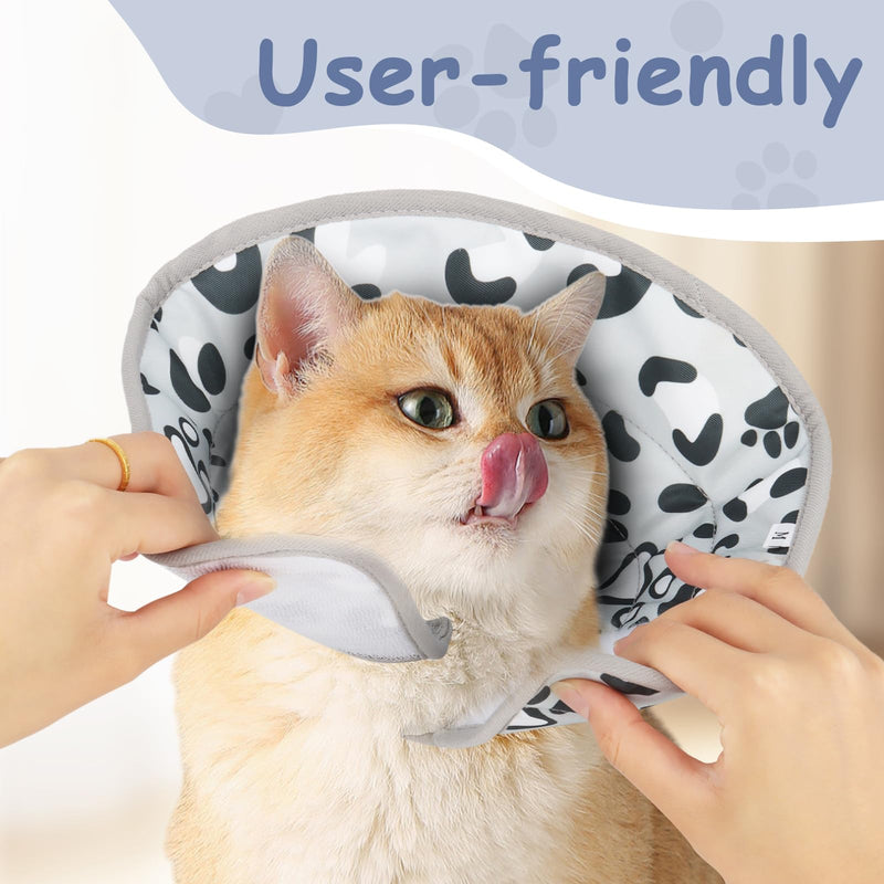 Cat Collar, Soft, Cat Collar, Adjustable Cat Collar, Grey, Polyester, PU, 8-25 cm, Prevents Licking Wounds, Ideal for Long-Term Use