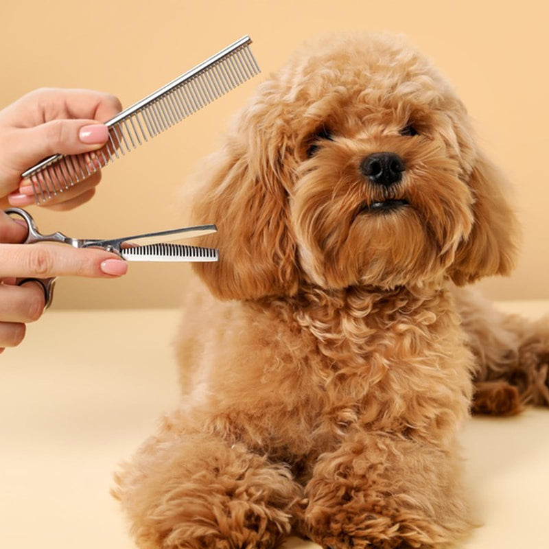 3 PCS Dematting Comb for Dogs Stainless-Steel Dog Comb Lightweight Metal Combs for Dogs Comfortable Dog Grooming Combs Effective Dematting Tool Portable for Cats Pets Knots Loose Hair Removal - PawsPlanet Australia
