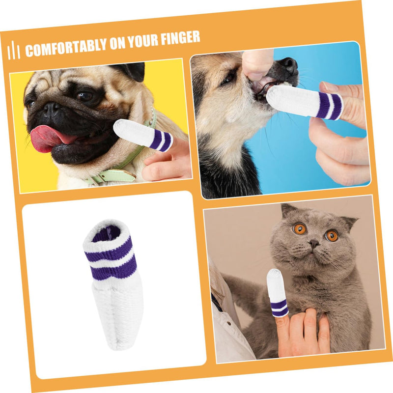VICASKY 3pcs Dog Finger Toothbrush Soft for Teeth Cleaning Small Dogs Cats Cleaning Brushes Nylon Pet Care