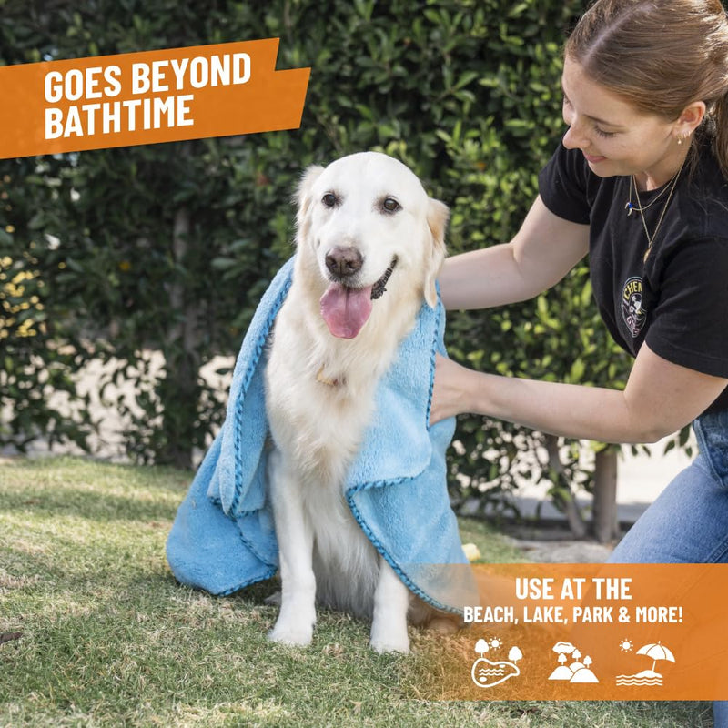 Furrocious Super Absorbent, Ultra Soft Microfiber Pet Towel for Drying & Grooming Dogs, Cats & More by Chemical Guys, Blue (25 inches x 36 inches) PCS1996 - Pet Blanket, Pet Bed Topper - PawsPlanet Australia