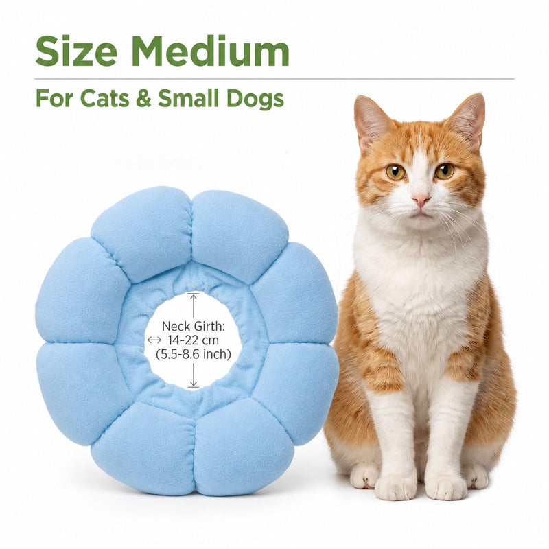 Cat neck brace, soft cat neck brace, lick protection for cats, soft dog neck brace, adjustable cat collar for small dogs & cats (blue) Blue