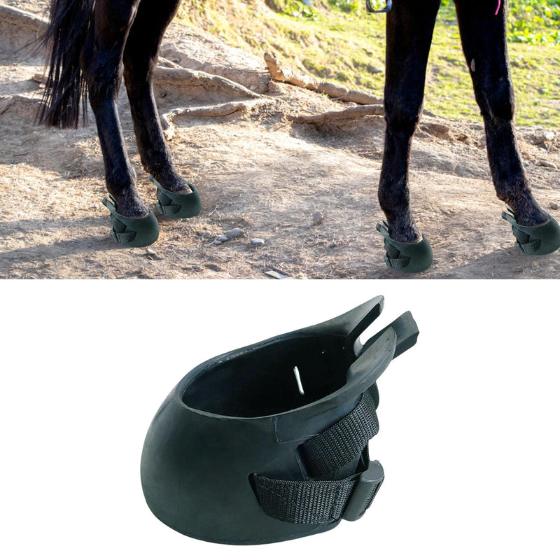 Horse Hoof Boots Sturdy Comfortable Protective Cover Equine Hoof Protector Horses Protection Rubber for Riding Training Equestrian Supplies, L - PawsPlanet Australia