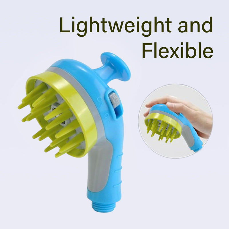 Dog Shower Attachment, Dogs Shower Sprayer Attachment with Massage Head, Dog Shower Brush for Bathroom Shower Arm, Pet Bathing Tool, for Dog and Cat Grooming, Indoor & Outdoor(Blue) Blue - PawsPlanet Australia