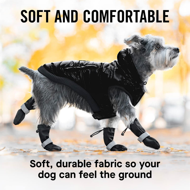 Canada Pooch Dog Winter Boots - Paw Protection, Anti-Slip Dog Shoes with Reflective Strap, Easy On for Small Medium Large Dog Booties - Black, Size 2 - PawsPlanet Australia