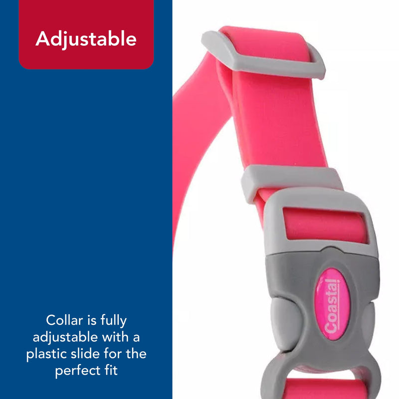Coastal Pet - Pro Adjustable Waterproof Dog Collar with Waterproof Coated Webbing - Fuschia - 3/4” x 10"-14” 3/4" x 10"-14" (Pack of 1) Fuscia - PawsPlanet Australia