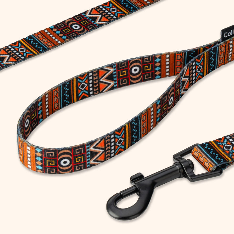 CollarDirect Aztec Dog Leash Nylon Tribal Pattern Cat Pet Leashes for Small Medium Large Dogs Puppy Lead 5 FT Long for Walking (Aztec Sunset, L, New) Aztec Sunset (New) - PawsPlanet Australia