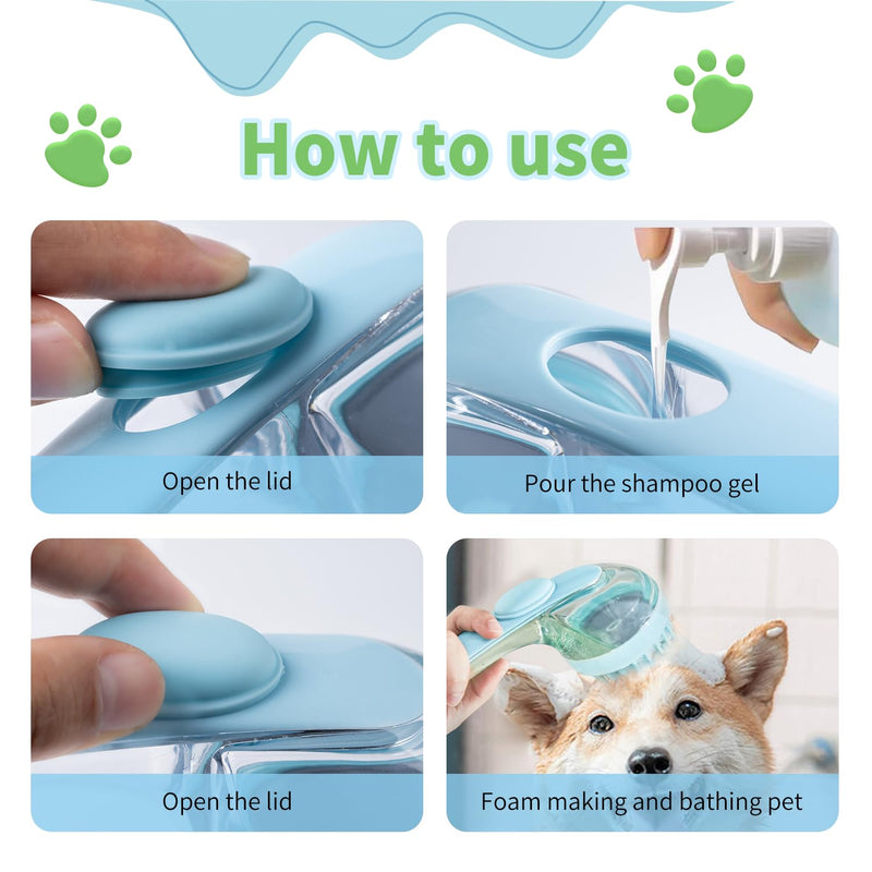 (6PCS) Pet Bath Set – Dog Bath Brush, Cat Chin Cleaning Brush, Dog Toothbrush, Adjustable Glove Massage Brush for Dogs & Cats (Long & Short Hair) (Blue) Blue - PawsPlanet Australia