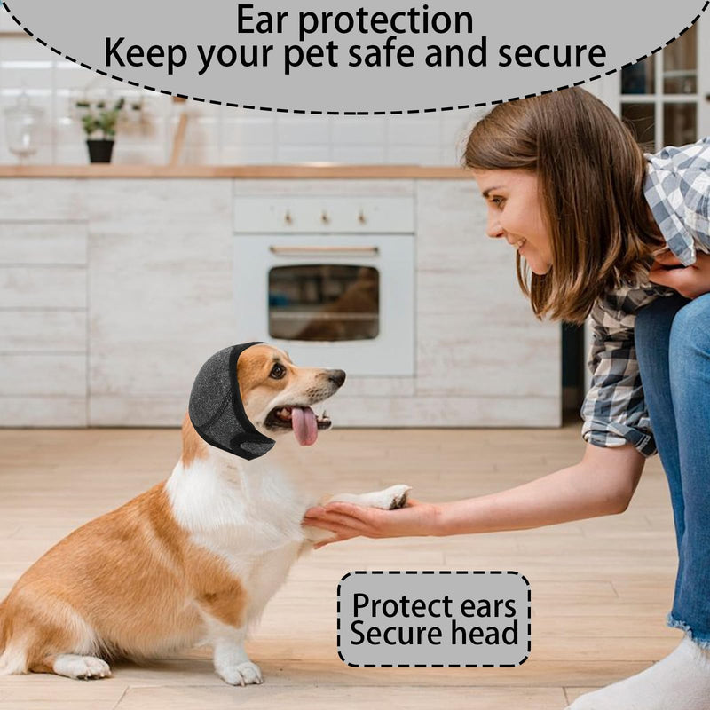 Deep Grey Dog Ear Defenders, Multi Function Dog Ear Protectors Ear Muffs Noise Protection, Waterproof Ear Defenders, Ideal for Anxiety Relief Keeping Dirt Out During Water Play(M)