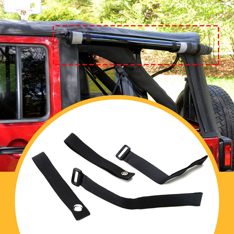 For JK Soft Top Strap for Jeep Wrangler 2007-2018 (4 pack) Car Tie Down Strap Accessorise - PawsPlanet Australia