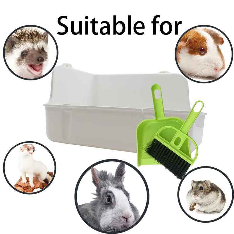 11Pcs Rabbit Litter Box Toilet,Bunny Corner Litter Bedding Plastic Square Grate Guinea Pig Bunny Ferret Hamster Hedgehog, Potty Trainer Bedding Box for Guinea Pig Ferret Hamster Hedgehog (White) White