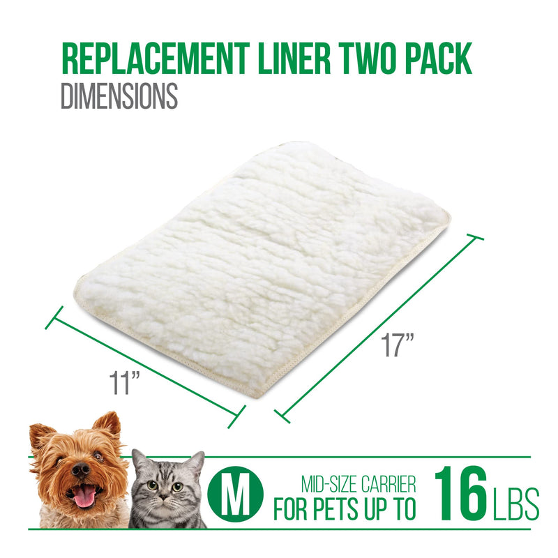 Sherpa (2 Count) Replacement Liners for Travel Pet Carriers - White, Medium 2 Count (Pack of 1) - PawsPlanet Australia