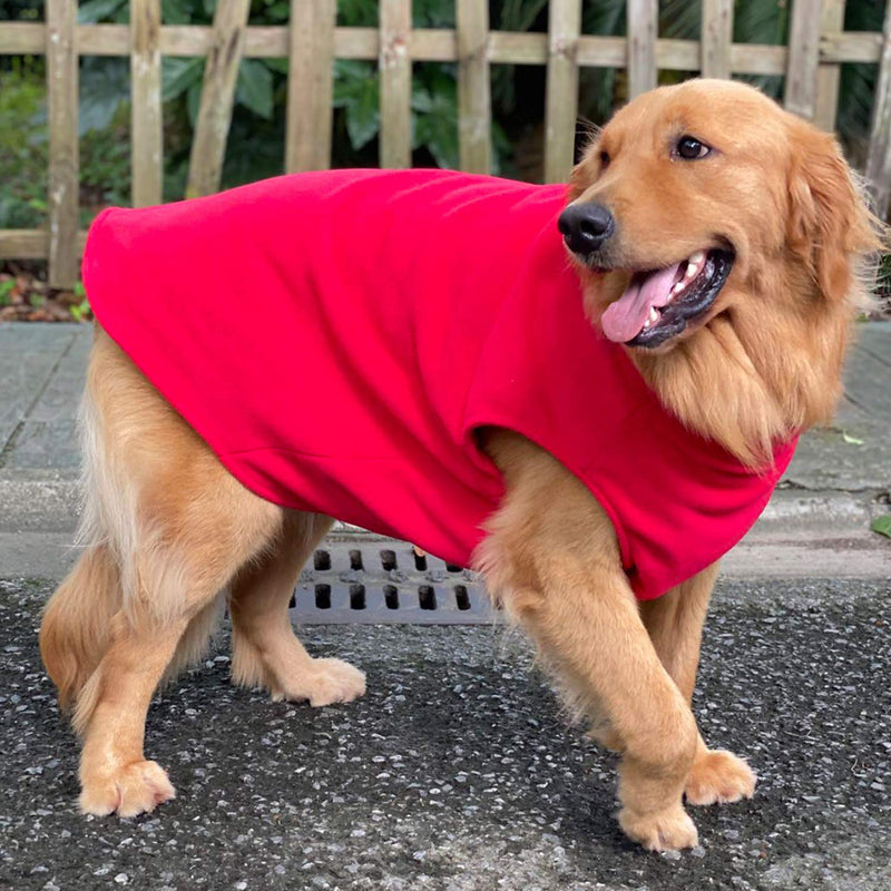 Lovelonglong Dog Winter Vest Warm Breathable Dog Polar Fleece Vest Jacket, Lightweight Winter Coat with Leash Neck Hole for Small Medium Large Dogs XXXL (Large Dog -90lbs) Red - PawsPlanet Australia