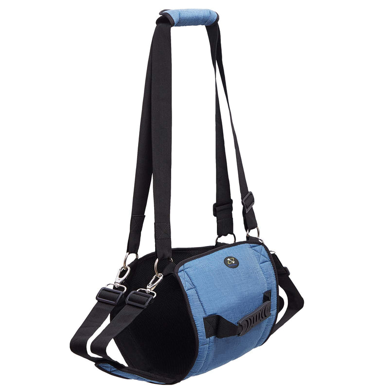 COODEO Dog Carry Sling, Emergency Backpack Pet Legs Support & Rehabilitation Dog Lift Harness for Nail Trimming, Dog Carrier for Senior Dogs Joint Injuries, Arthritis, Up and Down Stairs X-Large Blue - PawsPlanet Australia