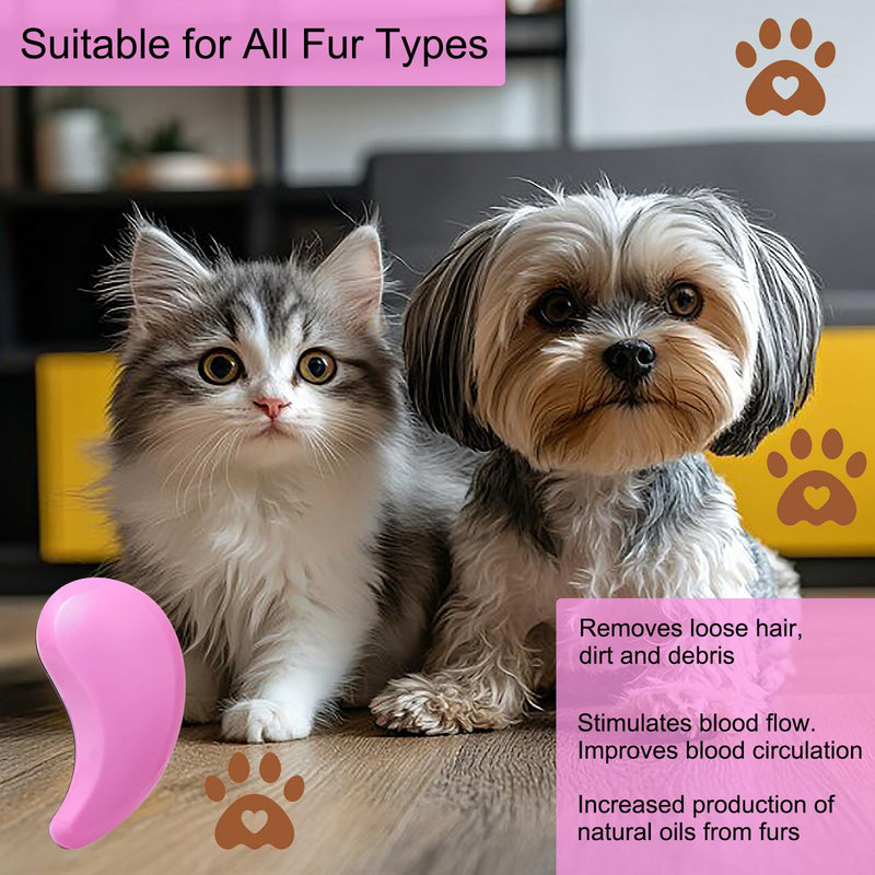 Puppy Brush, Soft Dog Brush for Grooming, Puppy Hair Remover Brush Comb, Grooming Tool for Poodles, Teddy, Yorkies, Maltese, Shih Tzu, Chihuahua, Pink - PawsPlanet Australia