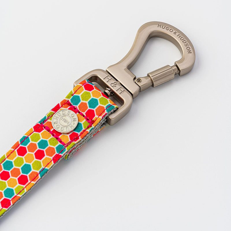HUGO & HUDSON Nylon Dog Leash 4ft Pet Leash Soft Padded Handle, Multi-Color Geometric, 47" x 1" M/L - PawsPlanet Australia