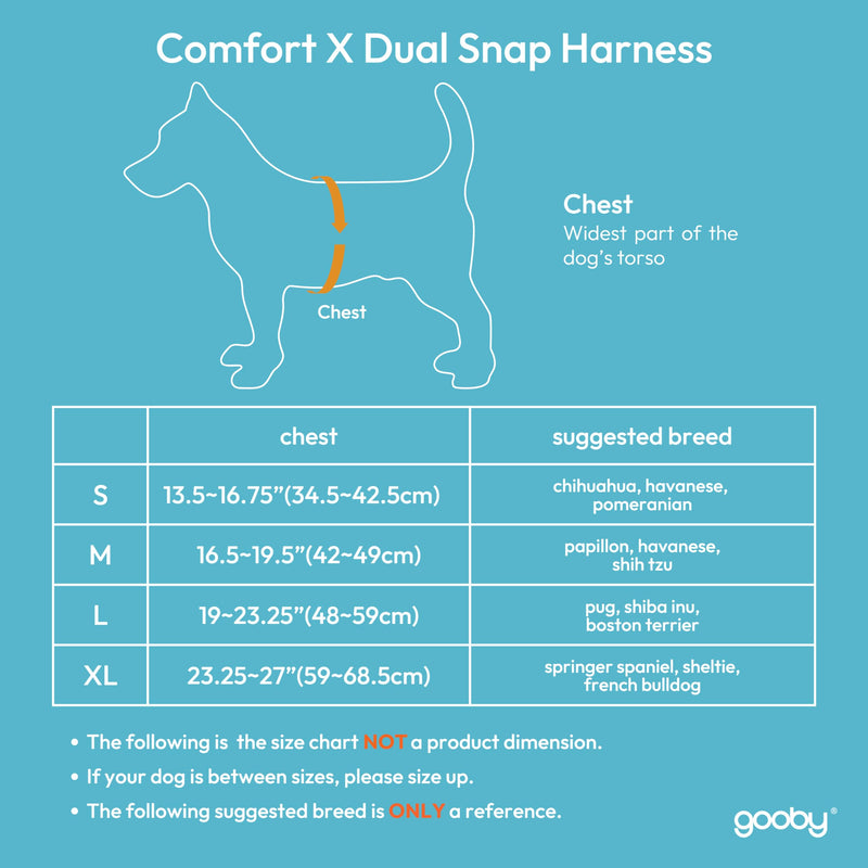 Gooby Comfort X Harness - Dual Snap, Purple, Medium - No Pull Small Dog Harness with Rotational Buckles and Patented Choke-Free X Frame Regular Medium Chest (16.5~19.5") - PawsPlanet Australia