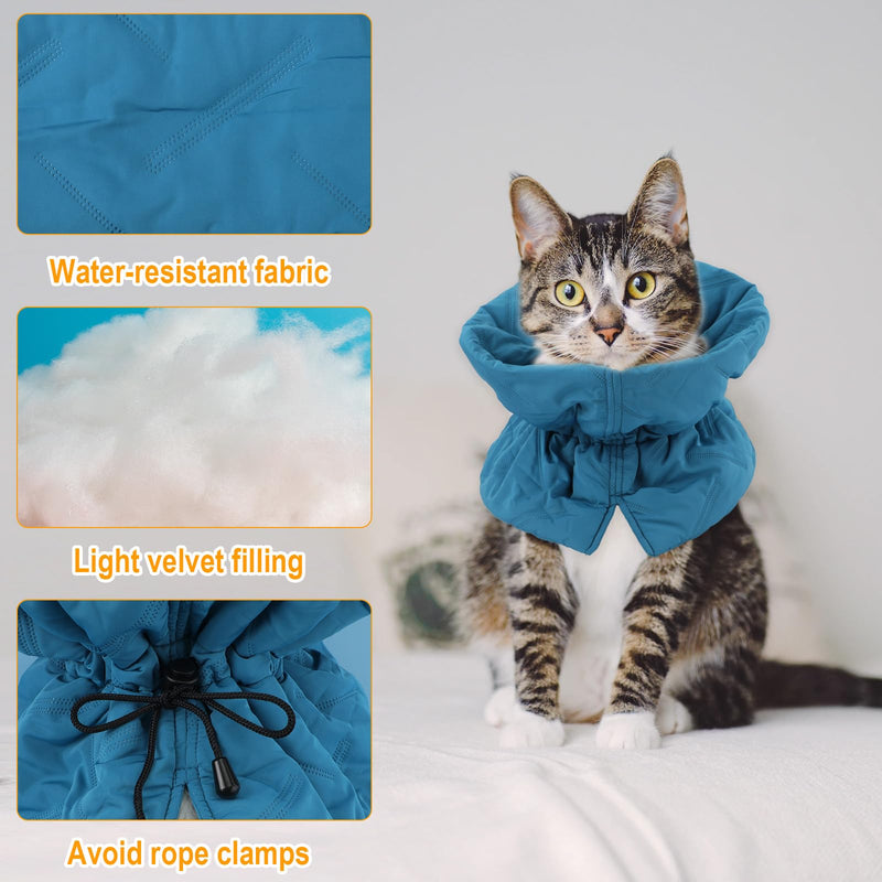 Cat Recovery Collar, Adjustable Soft Cat Neck Protector Breathable Cat Cone Collar Lightweight Waterproof Kitten Cone Alternative for Puppies, Stop Licking (M, Blue) - PawsPlanet Australia
