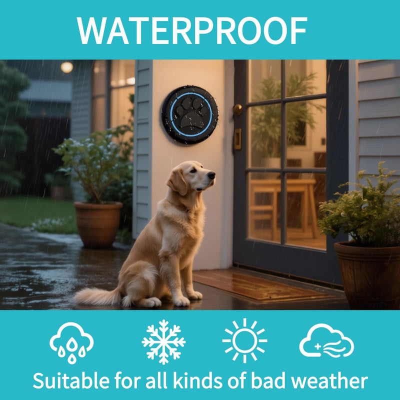 DFQ Wireless Pet Doorbell for Potty Training to Go Outside, Waterproof Pet Bell with 2 Touch Buttons and 1 Receiver, 1000 Feet Range, 60 Melodies & Adjustable Volume, Black 2 Button - PawsPlanet Australia